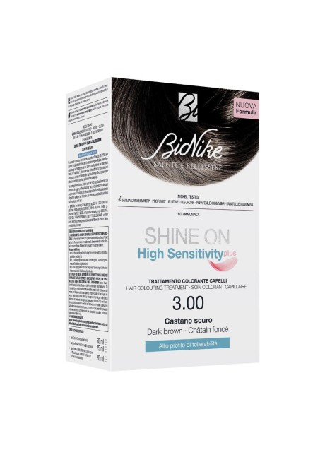 SHINE ON HIGH SENSITIVITY PLUS CASTANO SCURO 3,00 RIVELATOREIN CREMA 75 ML + CREMA COLORANTE 50 ML