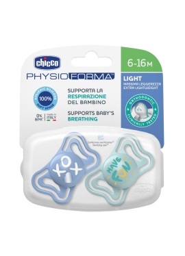 CHICCO SUCCHIETTO LIGHT AZZURRO SILICONE 6-16M 2 PEZZI