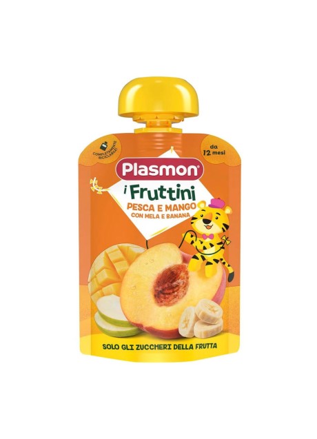 PLASMON I FRUTTINI PESCA E MANGO CON MELA E BANANA 130 G