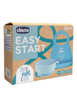 CHICCO SET PAPPA SILICONE 6M+ AZZURRO