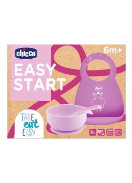 CHICCO SET PAPPA SILICONE 6M+ ROSA