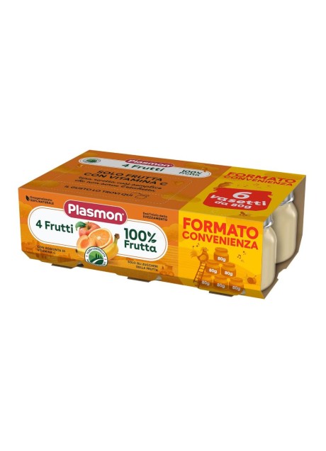 PLASMON OMOGENEIZZATO 4 FRUTTI 6X80 G