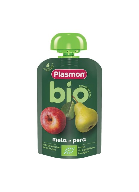 PLASMON MELA PERA BIO POUCHES 100 G