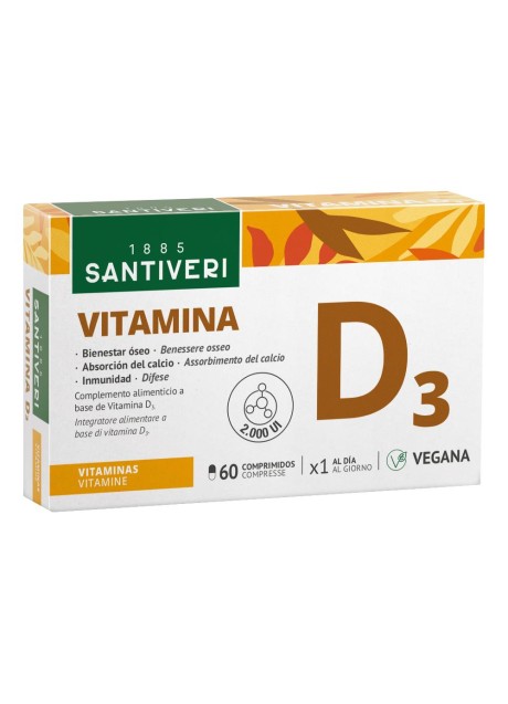 Vitamina d3 2000 UI - 60 compresse - adatto ai vegani