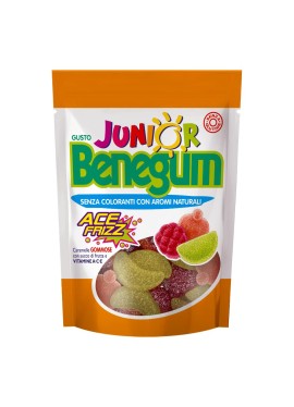 Benegum junior ace frizz - caramelle gommose con succo di frutta e vitamine a, c, e - 90 grammi