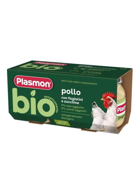 PLASMON BIO OMOGENEIZZATO POLLO CON FAGIOLINI E ZUCCHINE 2 PEZZI