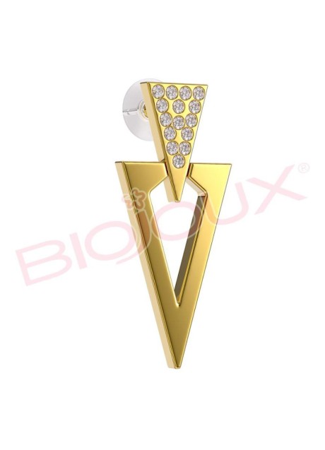 BJT343 ORECCHINO IN ACCIAIO PLACCATO ORO LIPARI GP