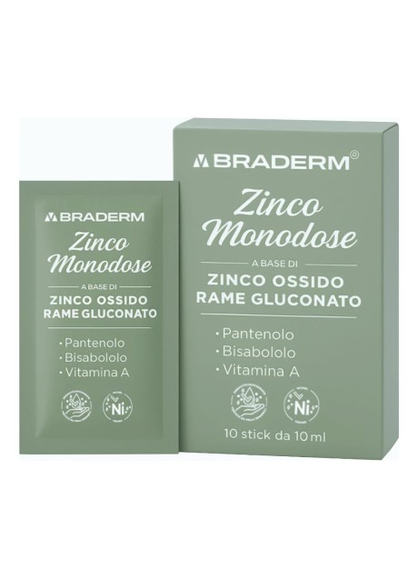 ZINCO MONODOSE 10STICK BRADERM ZINCO MONODOSE 10STICK BRADERM