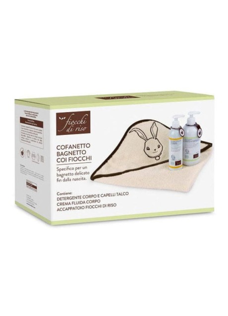FIOCCHI DI RISO COFANETTO BAGNETTO CREMA FLUIDA CORPO 240 ML+ DETERGENTE CORPO E CAPELLI TALCO 400 ML