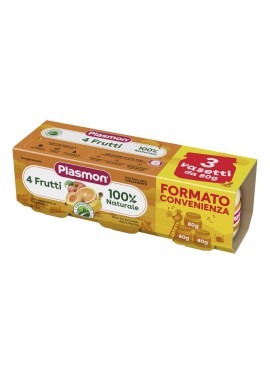 PLASMON OMOG 4 FRUTTI 3PZ 80G
