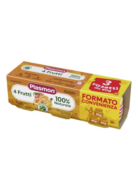 PLASMON OMOG 4 FRUTTI 3PZ 80G