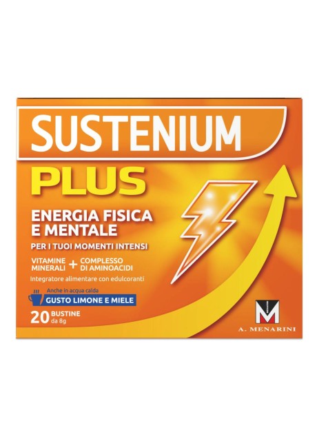 Sustenium Plus Limone e Miele-20 bustine da 8 grammi-da sciogliere anche in acqua calda