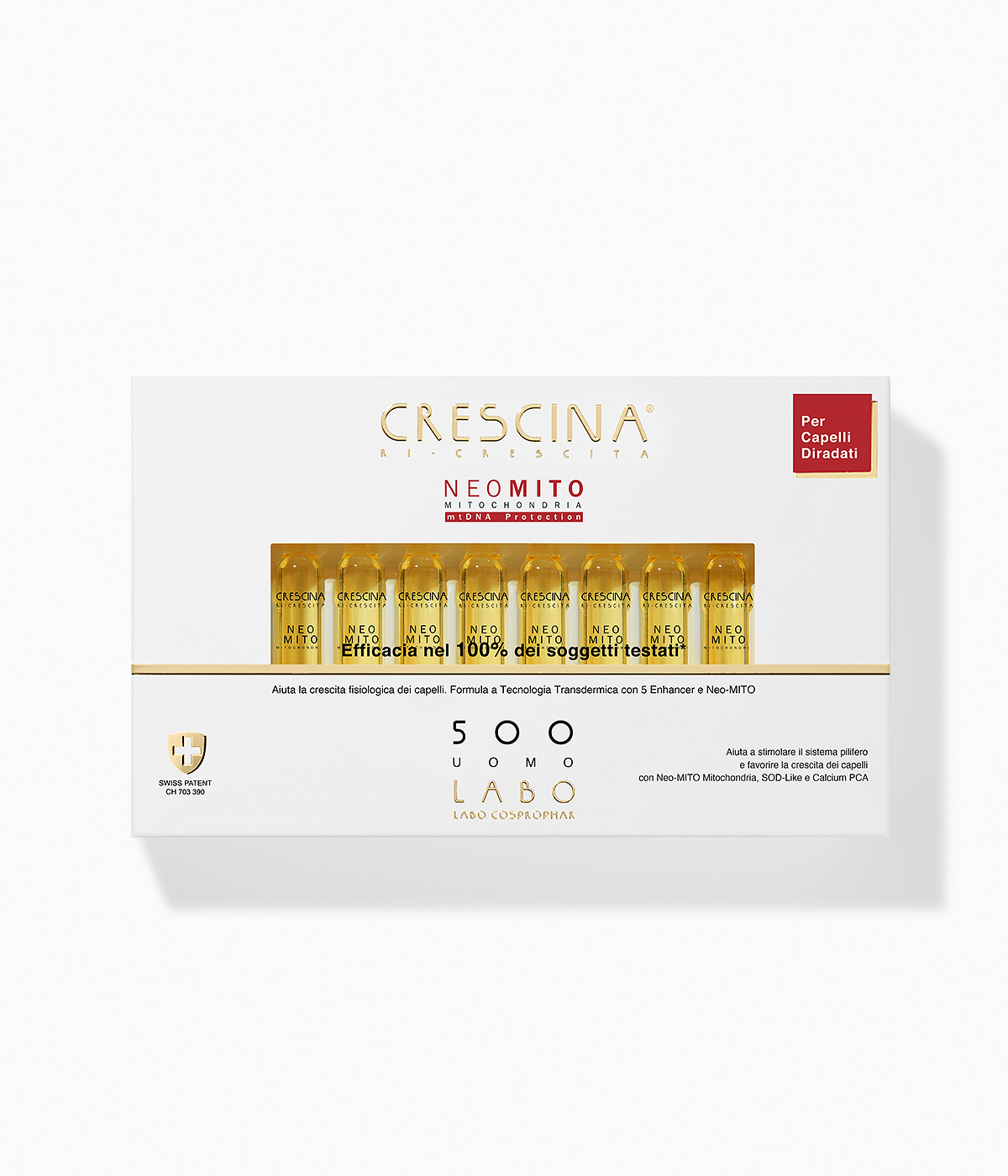 Crescina ri-crescita neo mito 500 uomo - 20+20 fiale da 3,5 millilitri