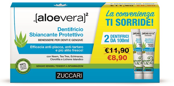ALOEVERA2 DENTIFRICIO STEVIA BIPACK 2 X 100 ML