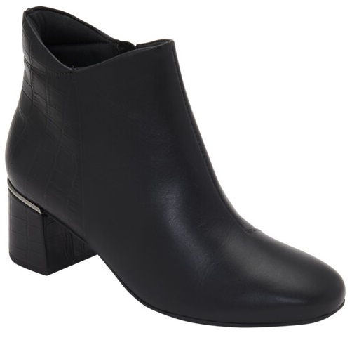 CALZATURA ALIZEE BOOTIE LEATHER+PRINTED LEATHER WOMAN BLACKPELLE + PELLE STAMPATA 37