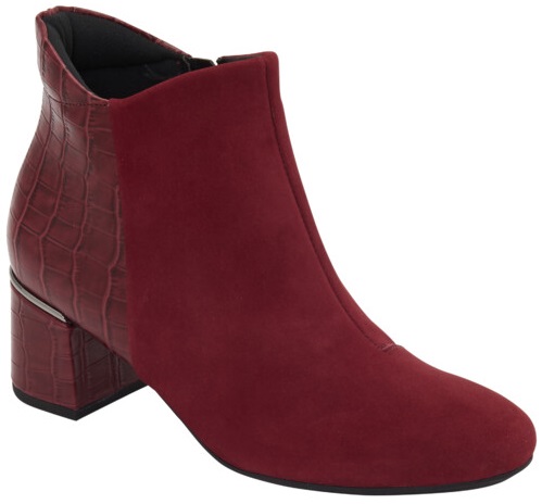 CALZATURA ALIZEE BOOTIE NUBUCK+PRINTED LEATHER WOMAN DK REDNUBUCK + PELLE STAMPATA 37