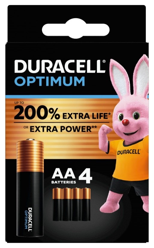 DURACELL OPTIMUM AA B4 4 PILE