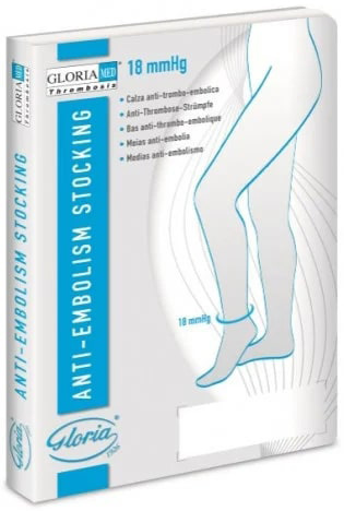 GLORIAMED THROMBOSIS 18 PUNTA CHIUSA CON FORO D'ISPEZIONE MONOCOLLANT DESTRO CORTO MISURA L 1 PEZZO