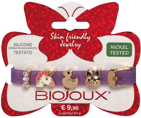 BJB010 BRACCIALE SILIC VIOLA GOLD PLATED