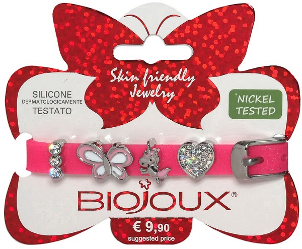 BJB014 BRACCIALE SILIC ROSA STAINLESS STEEL