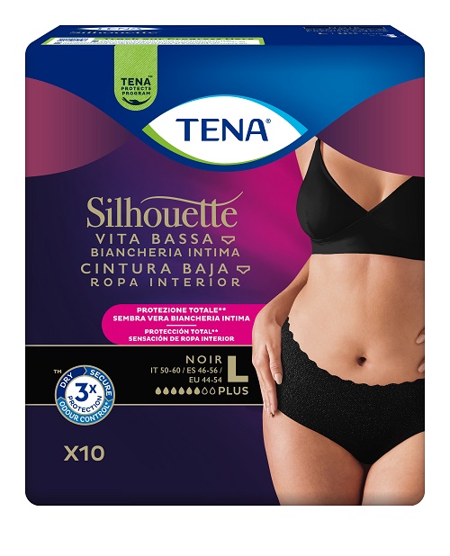TENA SILHOUETTE NOIR L V/B 10P