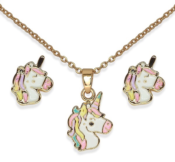 BJS013 PARURE KING UNICORN GOLD PLATED