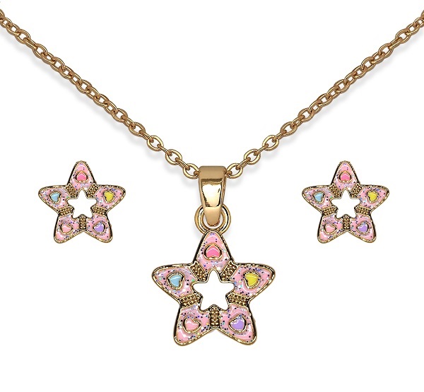 BJS017 PARURE HAPPY STAR GOLD PLATED