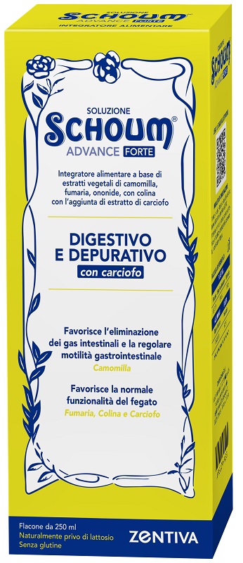 Soluzione Schoum Advance Forte - digestivo e depurativo con carciofo - 250 millilitri