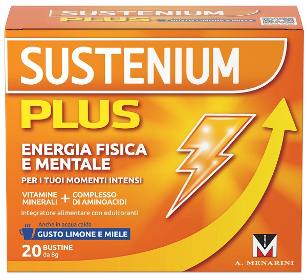 Sustenium Plus Limone e Miele-20 bustine da 8 grammi-da sciogliere anche in acqua calda