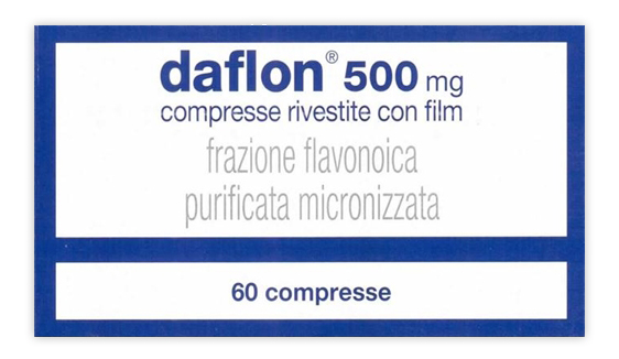 Daflon 60 compresse rivestite da 500 milligrammi - farmaco per il trattamento dell'insufficienza venosa e la fragilità capillare, anche del plesso emorroidario