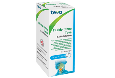 FLURBIPROFENE (TEVA)*collutorio 160 ml 0,25%