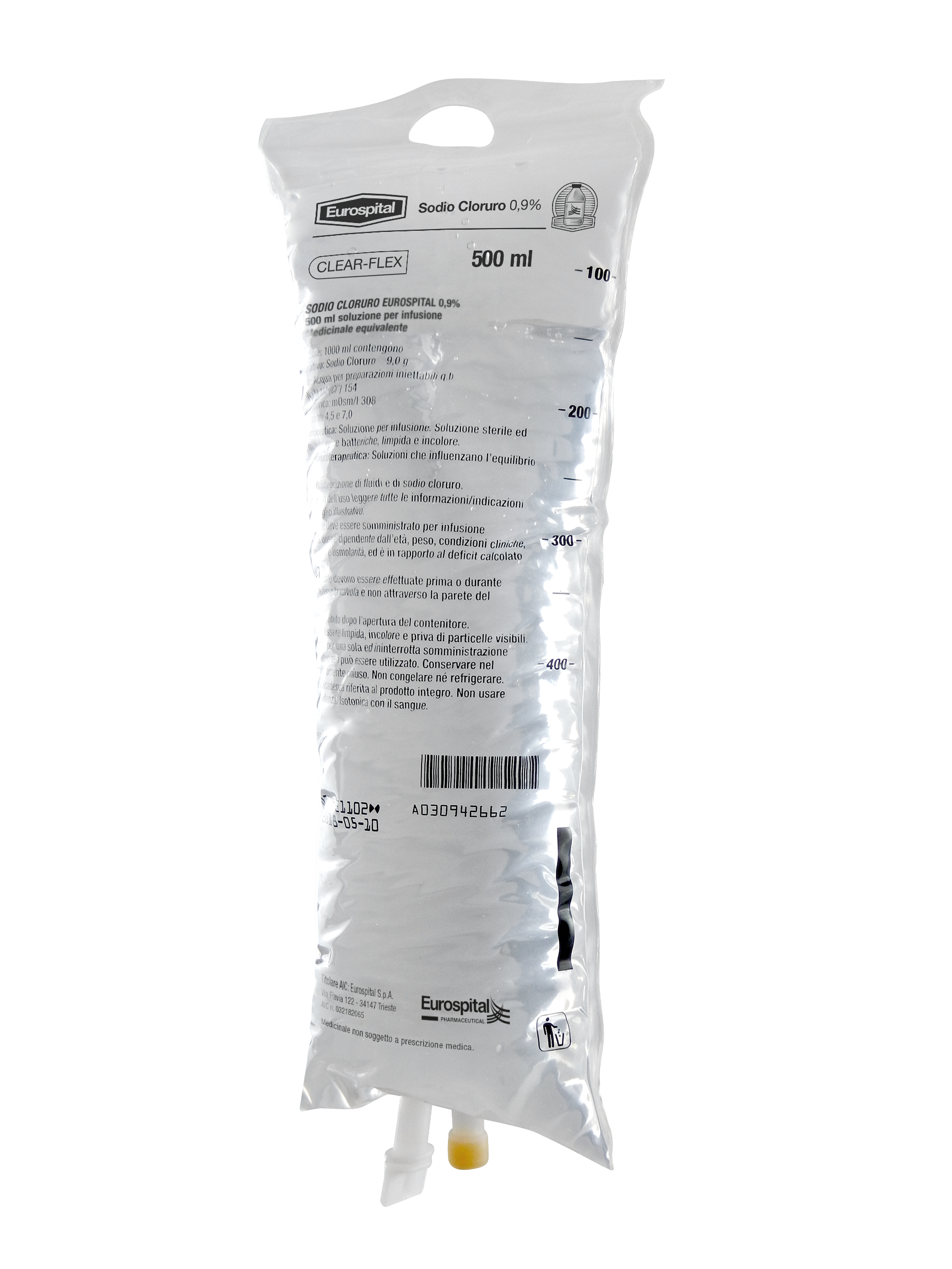 SODIO CLORURO (EUROSPITAL)*soluz infus 1 sacca 500 ml 0,9%