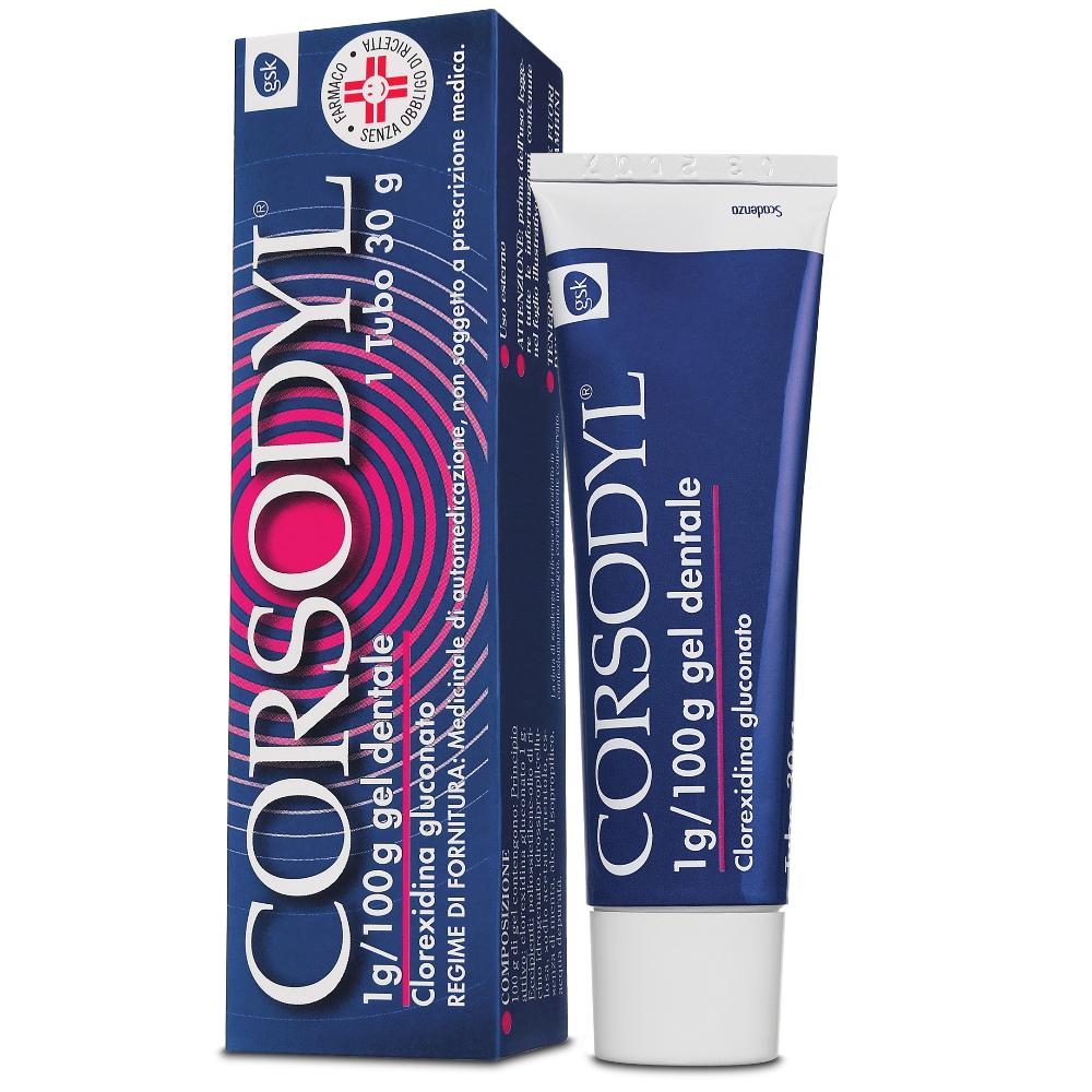 CORSODYL*gel dentale tubo 30 g 1 g/100 g