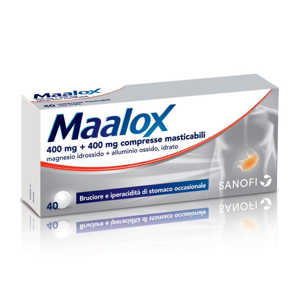 MAALOX*40 cpr mast 400 mg + 400 mg