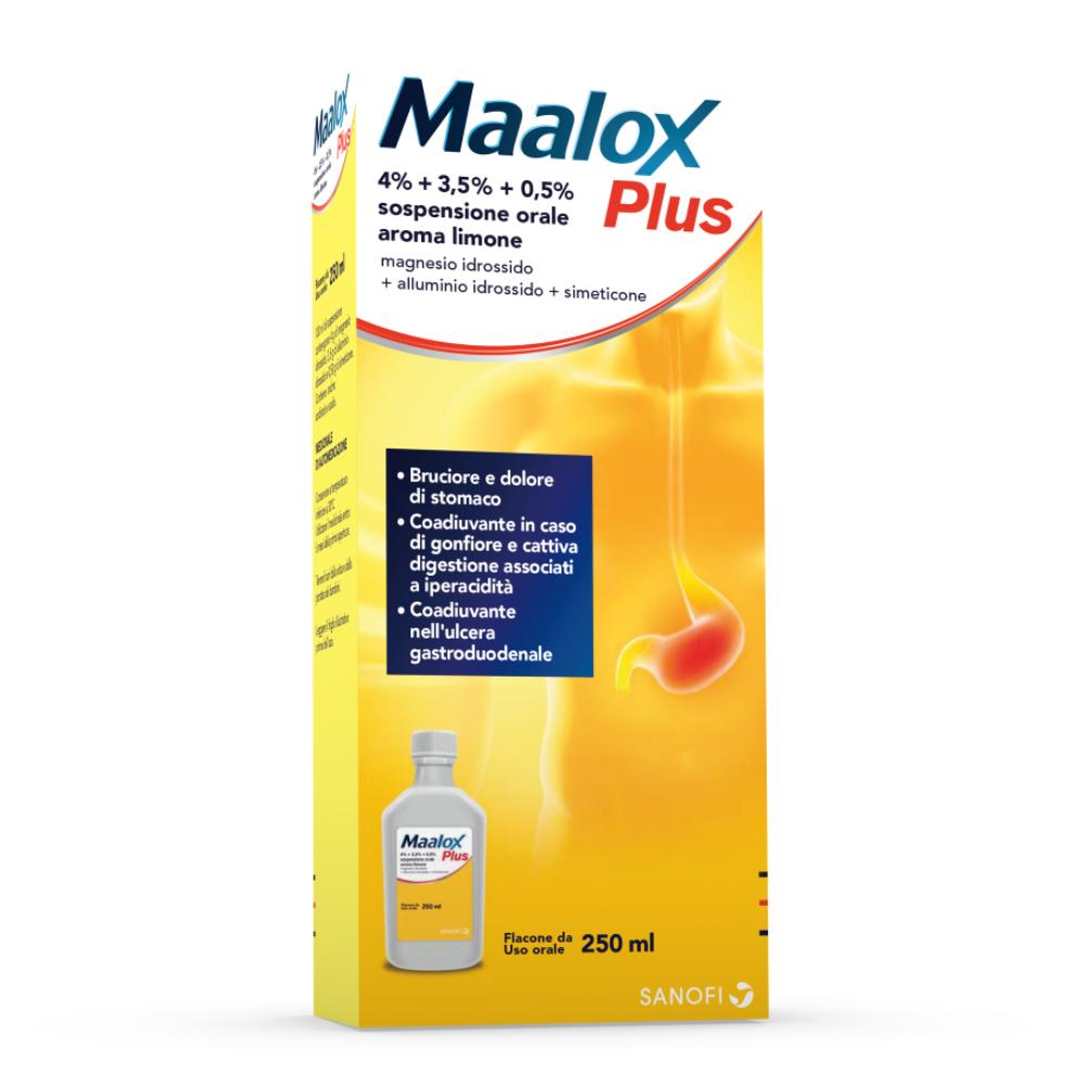MAALOX PLUS*orale sosp 250 ml 4% + 3,5% + 0,5%
