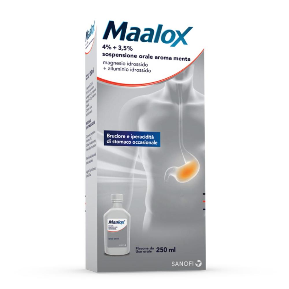 MAALOX*orale sosp 250 ml 4% + 3,5% aroma menta