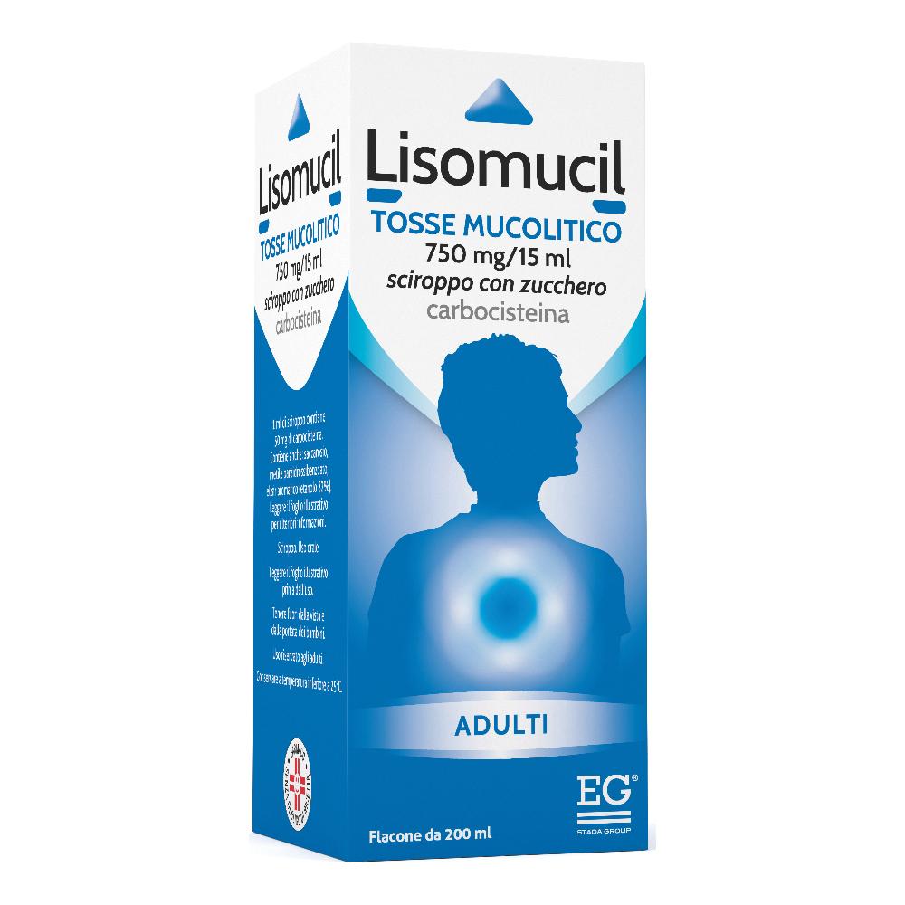 LISOMUCIL TOSSE MUCOLITICO*AD sciroppo 200 ml 5% con zucchero