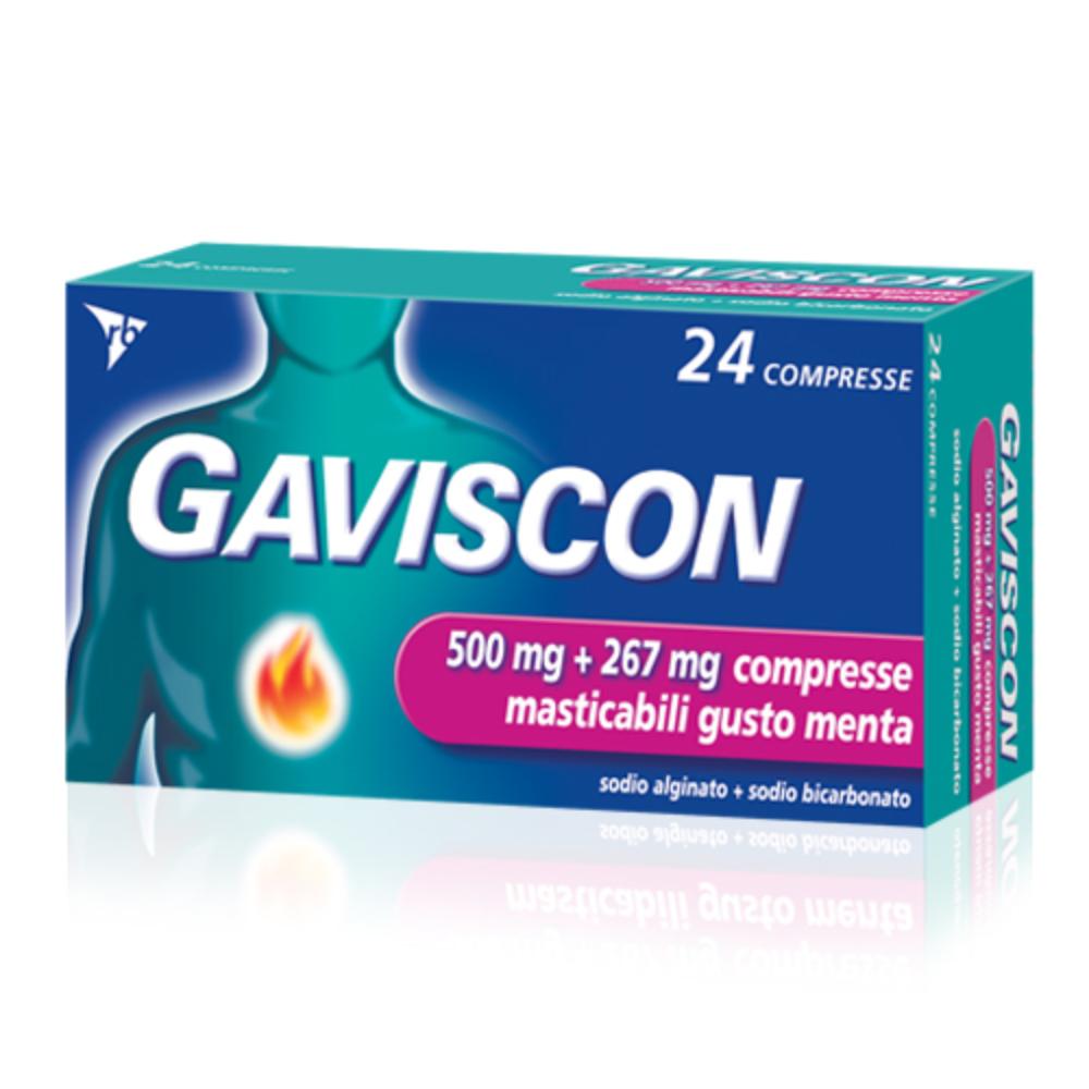 GAVISCON*24 cpr mast 500 mg + 267 mg menta