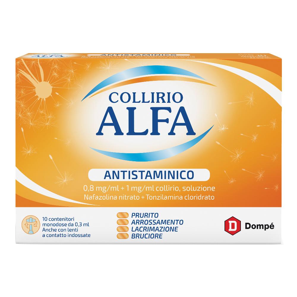 Collirio Alfa antistaminico 10 monodose di collirio da 0,3 millilitri - contiene nafazolina e tonzilamina
