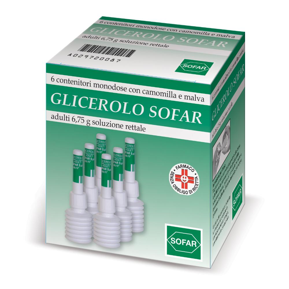 GLICEROLO (SOFAR)*AD 6 contenitori monodose 6,75 g soluz rett con camomilla e malva