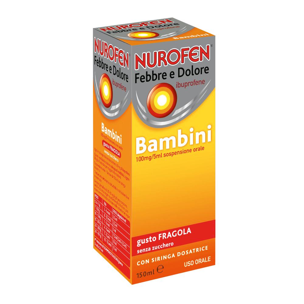 Nurofen febbre e dolore bambini - Sciroppo gusto fragola 100 milligrammi/5 millilitri