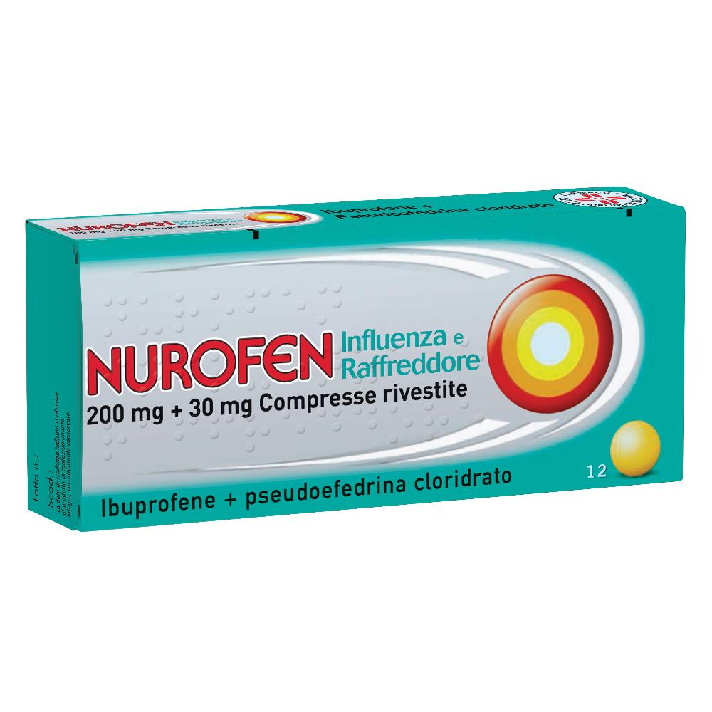 NUROFEN INFLUENZA E RAFFREDDORE*12 cpr riv 200 mg + 30 mg