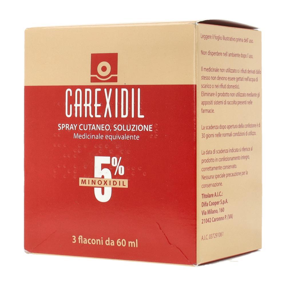CAREXIDIL*3 flaconi spray soluz cutanea 60 ml 5%