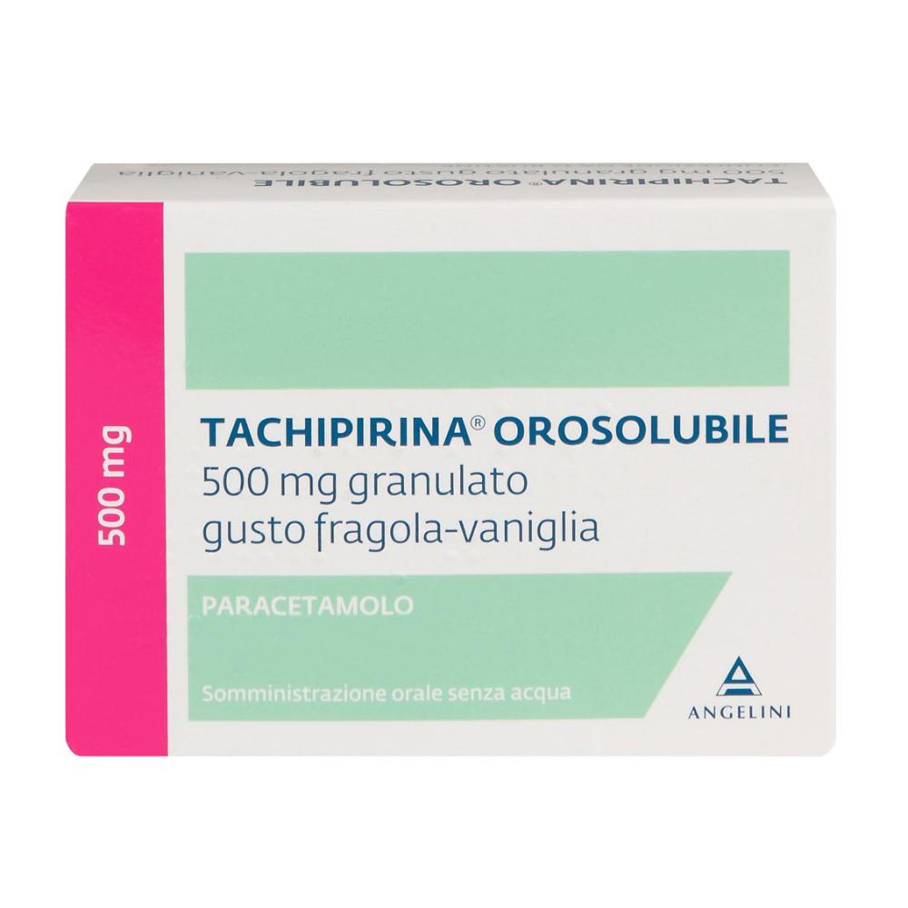 Tachipirina orosolubile 500 mg - 12 buste al gusto fragola e vaniglia