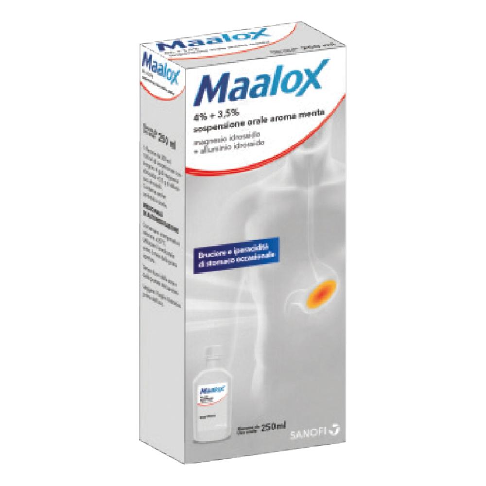 MAALOX*orale sosp 250 ml 4% + 3,5% aroma menta flacone