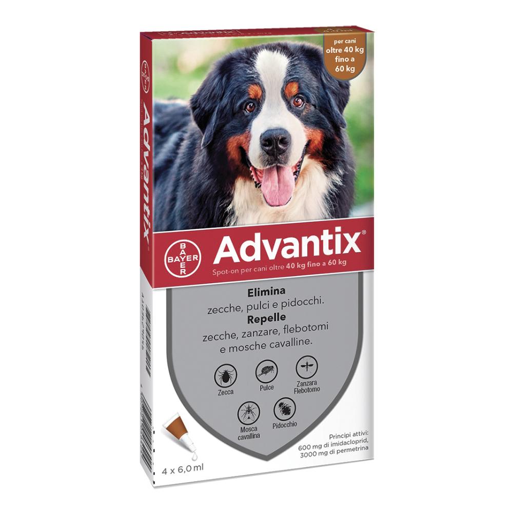 Advantix spot on 4 pipette per cani da 40 a 60 kilogrammi