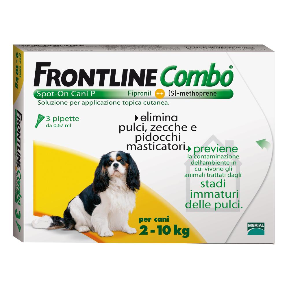 Frontline combo spot on 3 pipette da 0,67 millilitri per cani da 2 a 10 kilogrammi