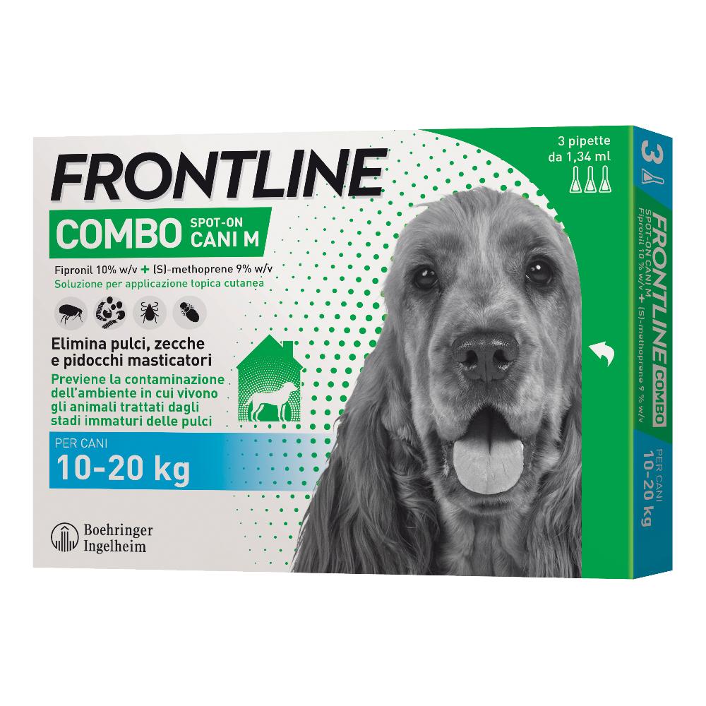 boehringer vet frontline frontiline combo 3 pipette per cani da 10 a 20kg