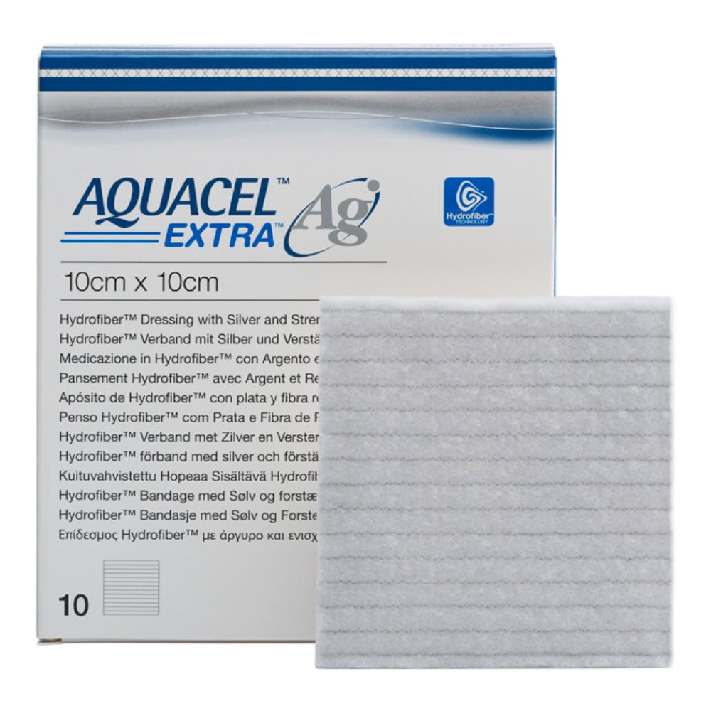 AQUACEL AG EXTRA MEDICAZIONE CON IONI ARGENTO 10X10 CM 10 PEZZI