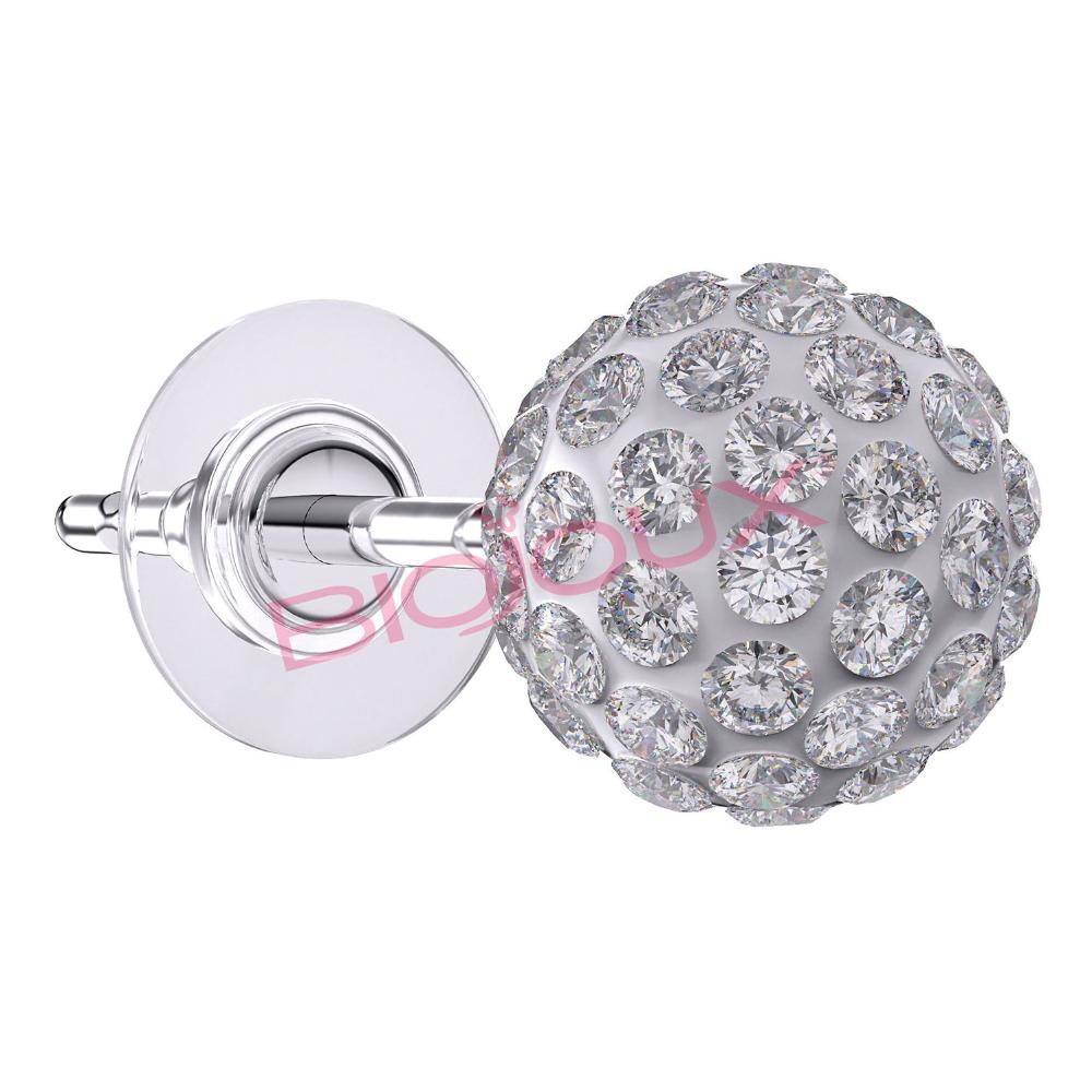 Biojoux - orecchini white crystal ball 6 stainless steel BJT0060